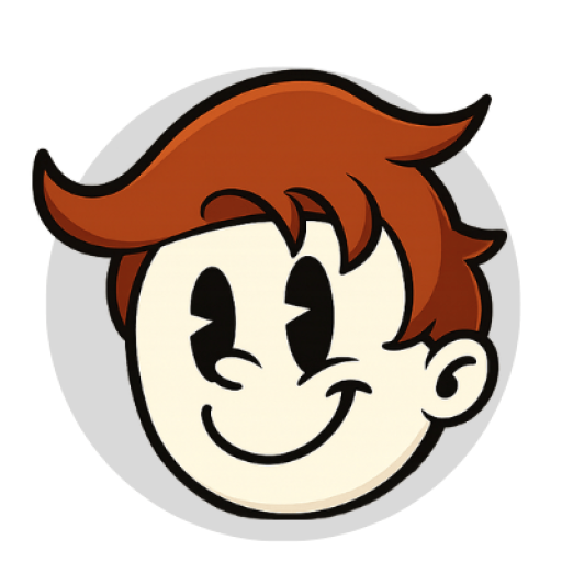 Cartoon Boy face with brown hair
